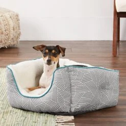Chic Pet Supplies 27 Frisco Square Deep Bolster Cat & Dog Bed