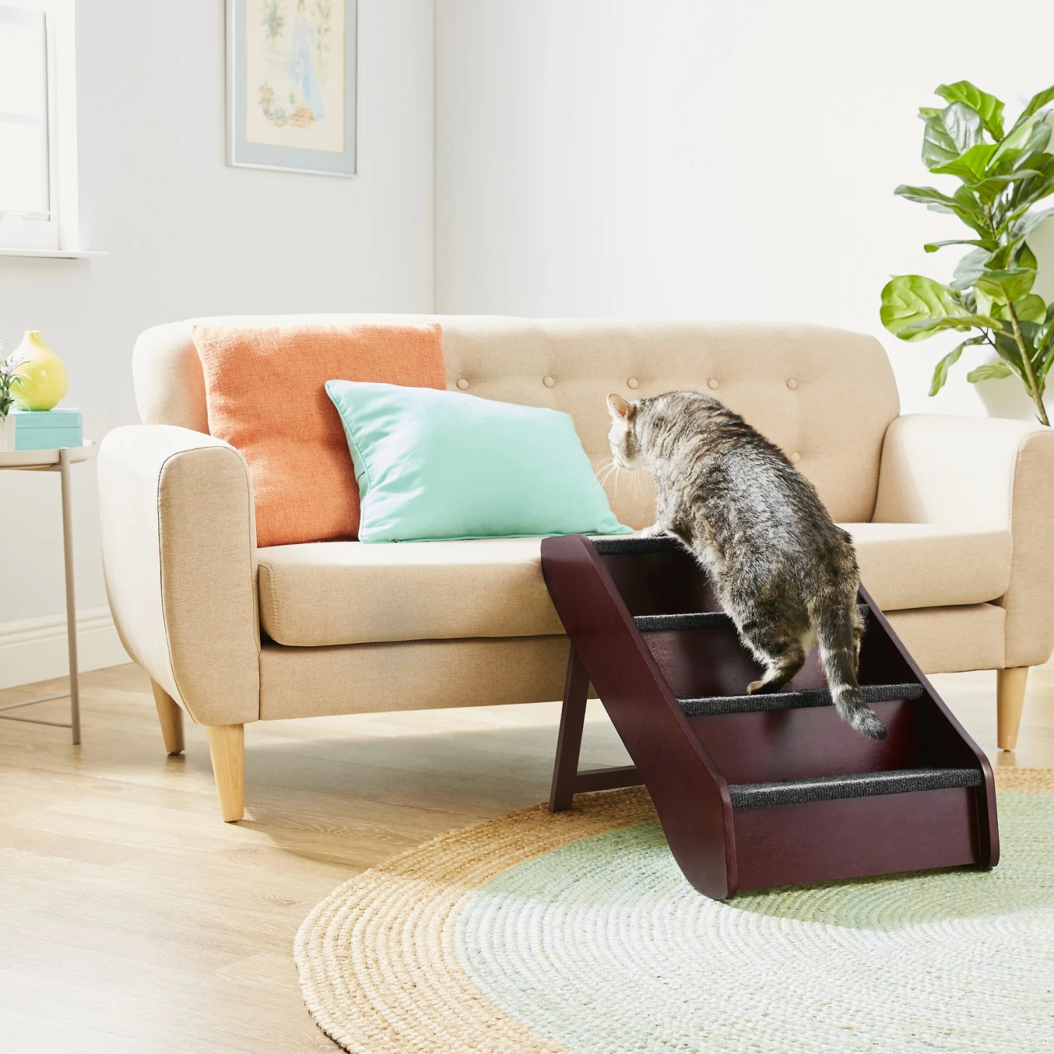 Frisco Deluxe Foldable Wooden Carpeted Cat & Dog Stairs 2 Frisco Deluxe Foldable Wooden Carpeted Cat & Dog Stairs - Image 2