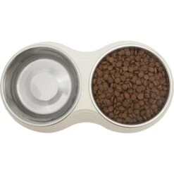 Frisco Stainless Steel Double Dog Bowls With Melamine Stand -Chic Pet Supplies 232092 PT3. AC SS1800 V1605142922