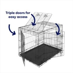 Frisco Heavy Duty All-in-1 Multi-Stage 3 Door Collapsible Wire Dog Crate -Chic Pet Supplies 247915 PT5. AC SS1800 V1611872190