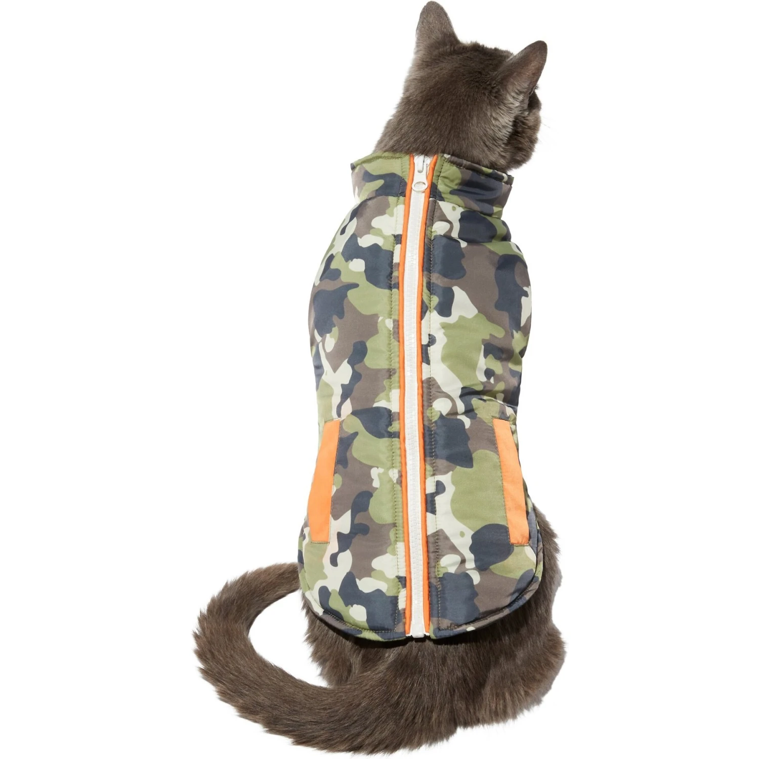 Frisco Mediumweight Camo Print Insulated Dog & Cat Zippered Coat, Green 3 Frisco Mediumweight Camo Print Insulated Dog & Cat Zippered Coat, Green - Image 3