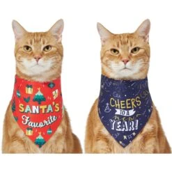 Chic Pet Supplies 17 Frisco Santa's Favorite & Cheers To The New Year Dog & Cat Reversible Bandana