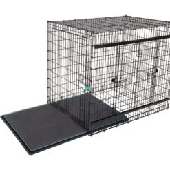 Frisco Heavy Duty Enhanced Lock Sliding Double Door Fold & Carry Wire Dog Crate & Mat Kit, 54 Inch -Chic Pet Supplies 297463 PT4. AC SS1800 V1633115460
