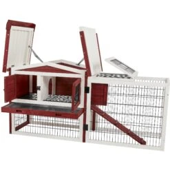 Frisco Wooden Outdoor Rabbit Hutch -Chic Pet Supplies 304043 PT2. AC SS1800 V1639595824