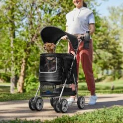 Frisco 3 In 1 Dog & Cat Stroller With Detachable Carrier